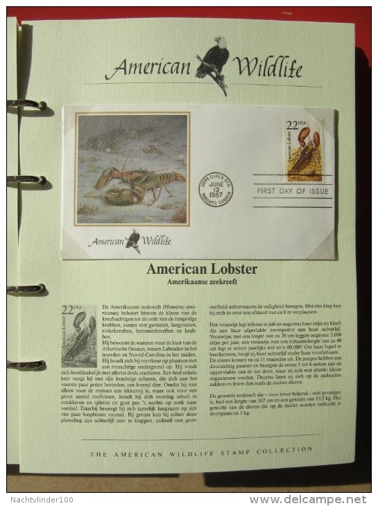 FAUNA BIRDS MAMMALS REPTILES BUTTERFLIES LOBSTER 1 ALBUM MET/WITH COLLECTION USA FDC´S  MysA onbeschreven