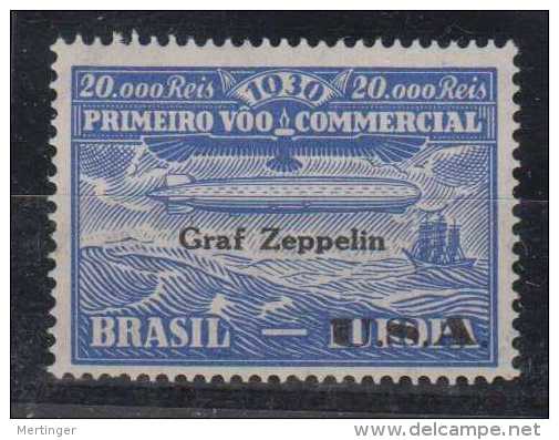 Brazil Brasil 1930 Zeppelin Mi# 6 ** MNH Overprint USA - Airmail (Private Companies)