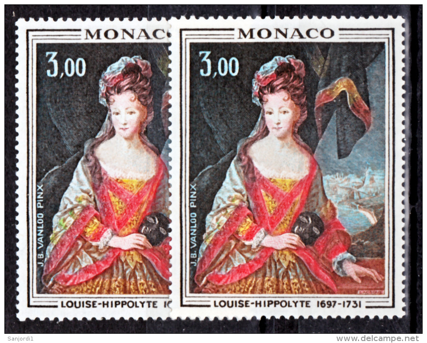 Monaco  915 Variété Chiffre Et Inscription Blancs Et Bleu Princesse Louise  Neuf ** TB  MNH Sin Charnela - Variétés