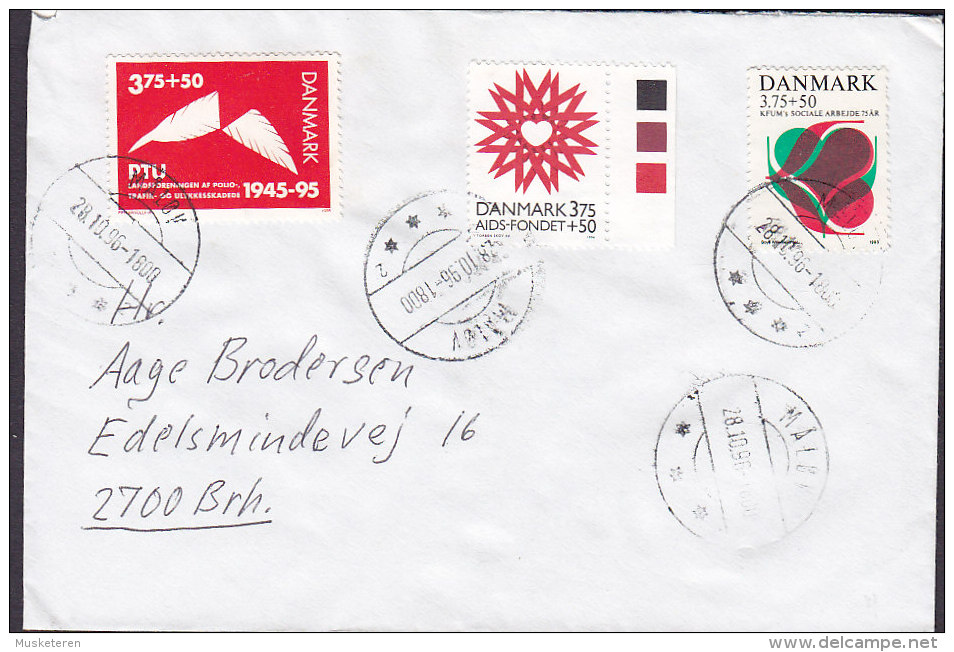 Denmark MÅLØV 1996 Cover Brief BRØNSHØJ Polio-, AIDS-, Y.M.C.A.- Stamps - Briefe U. Dokumente