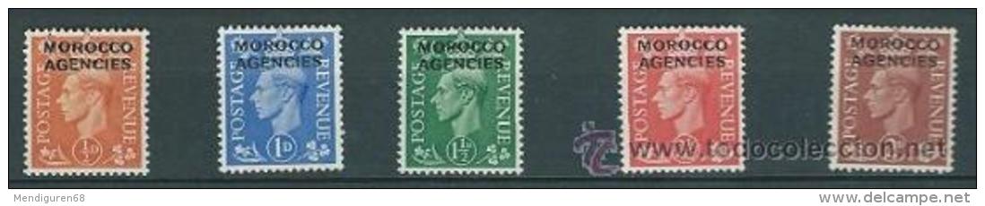 GB 1950 KING GEORGE VI COLOUR CHANGE SET (6v.) MINTS MOROCCO Sg 503-07 Mi 246-50 Iv 253-55 Sc 280-84 - Unused Stamps