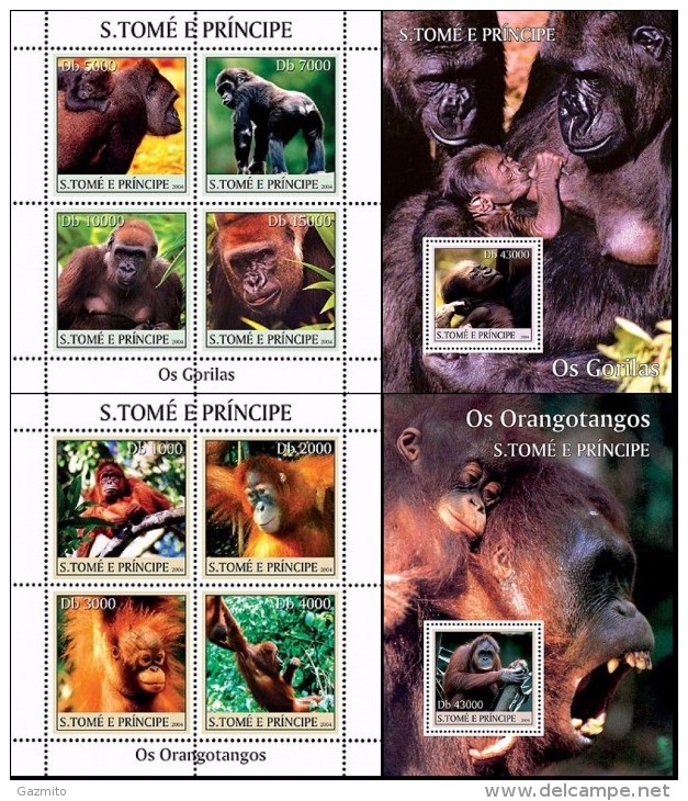 S. Tomè 2004, Animals, Gorillas, 4BF - Gorilas