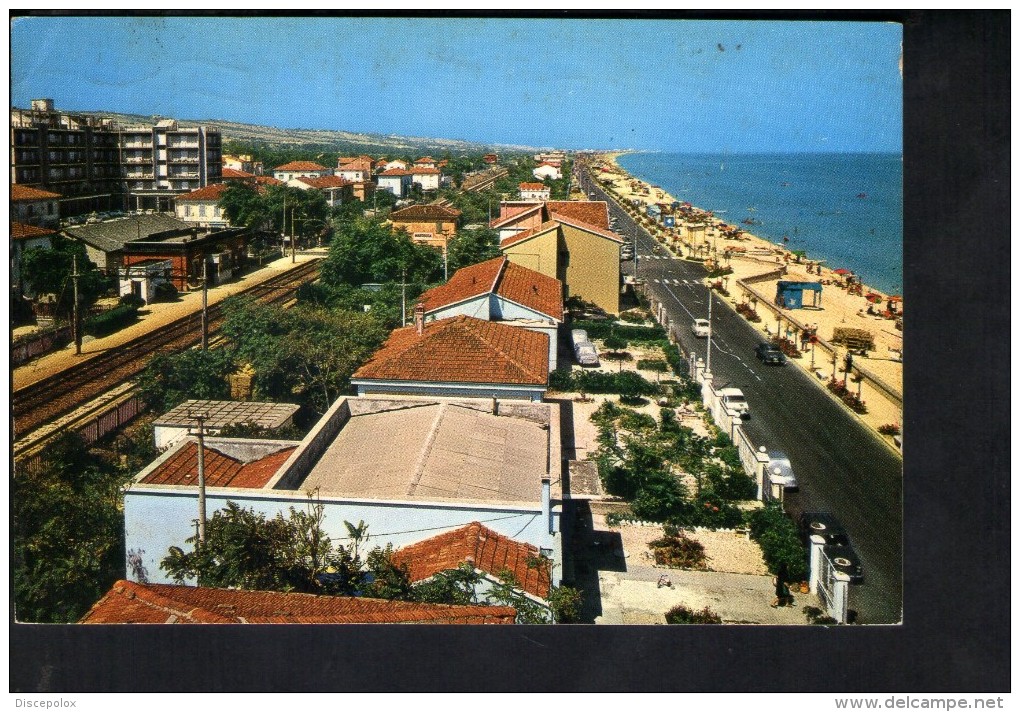 P2652 MARZOCCA, Frazione Di SENIGALLIA ( Ancona, AN ) SPIAGGIA E STAZIONE CON AUTO - STATION, Binary,  BINARI, RAILWAY - Altri & Non Classificati