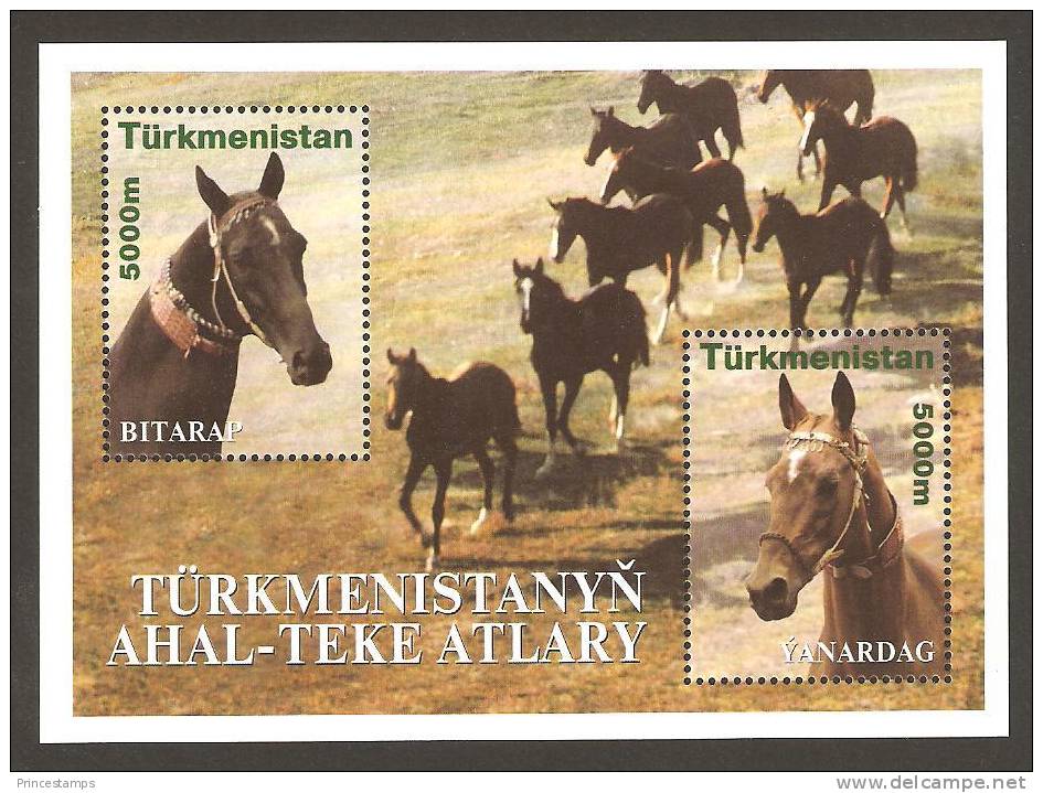 Turkmenistan (2001) Yv. Bf. 30  /   Horses - Cheval - Caballos - Pferde - Cavalli