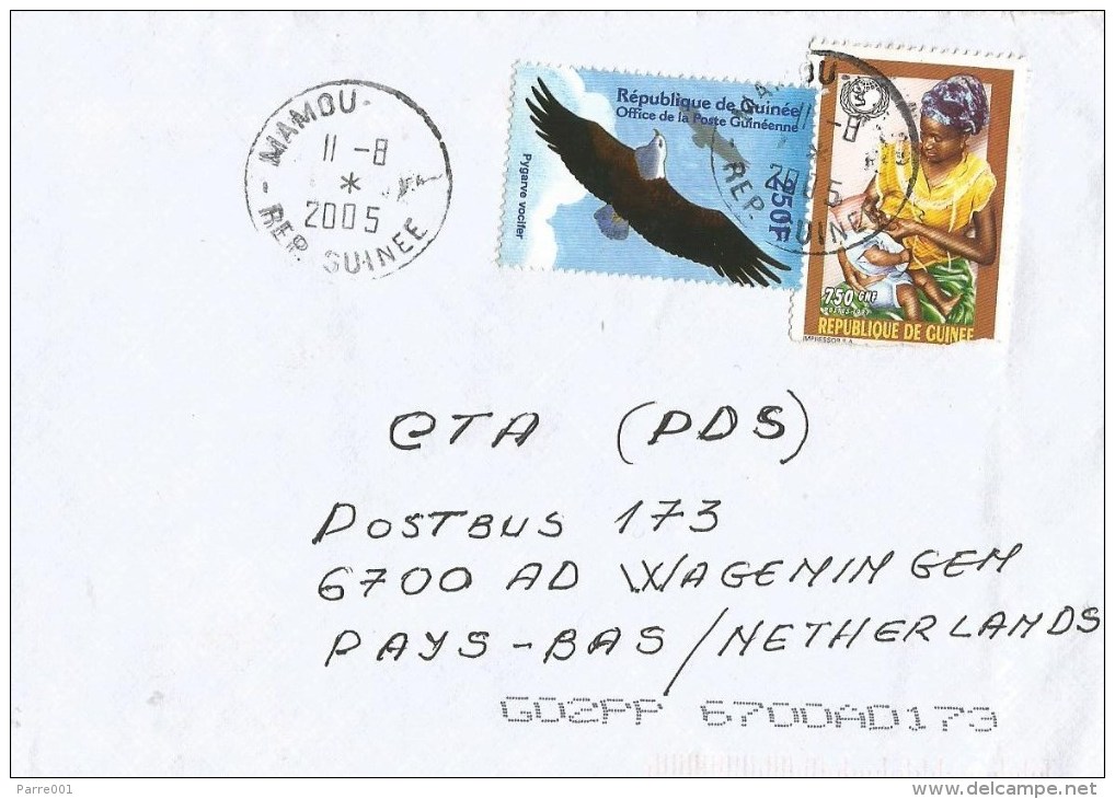 Guinee Guinea 2005 Mamou Fish Eagle Bird Of Prey Breast Feeding Health Cover - Guinea (1958-...)