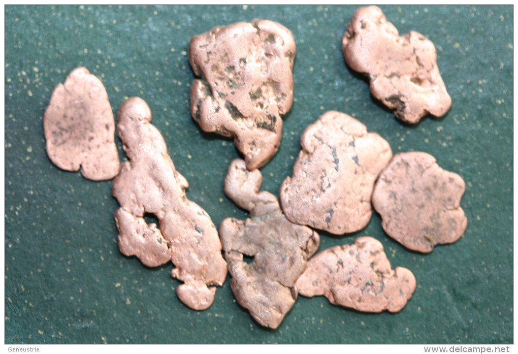 Lot N°2 - Pépites De Cuivre Natif En Plaque - Poids Environ De 3 à 4gr - Origine : Namibie - Pépite - Minerals