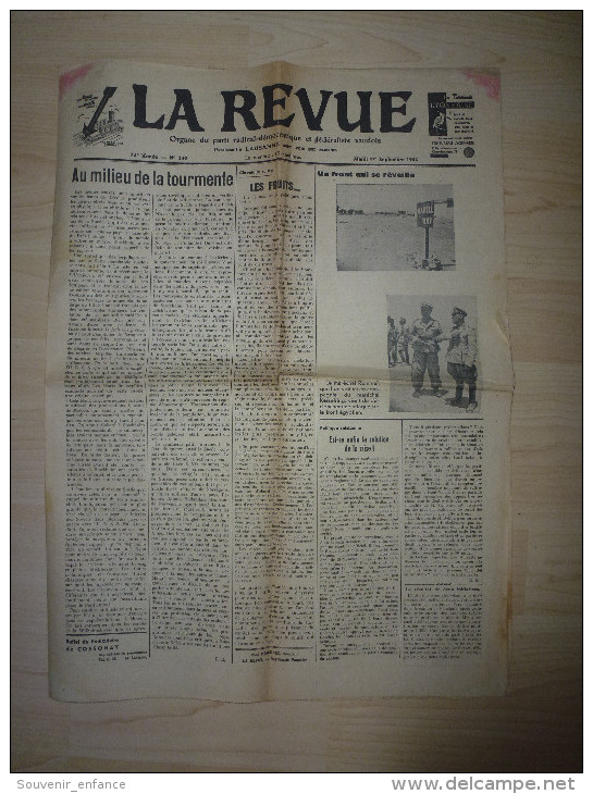 Journal Lausanne Vaud La Revue  1 Septembre 1942 WW2 Guerre Valais Acccident De Mine Rommel Egypte Nouvelles Vaudoises - Altri & Non Classificati