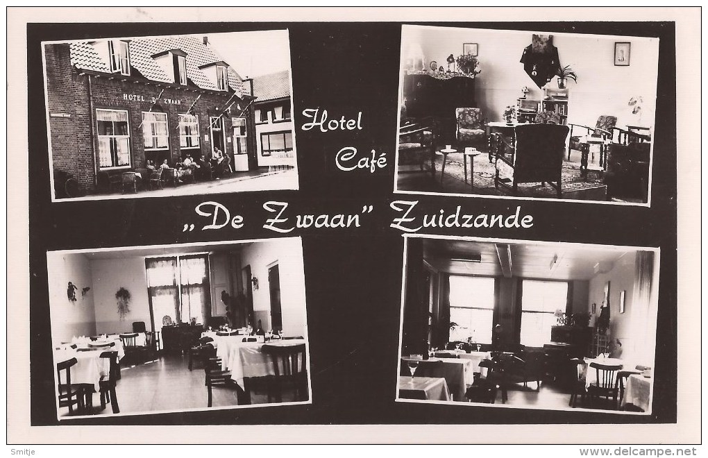 Zuidzande Bij Sluis - 1961 - Hotel Café De Zwaan En Interieur - 2 Scans - Sluis