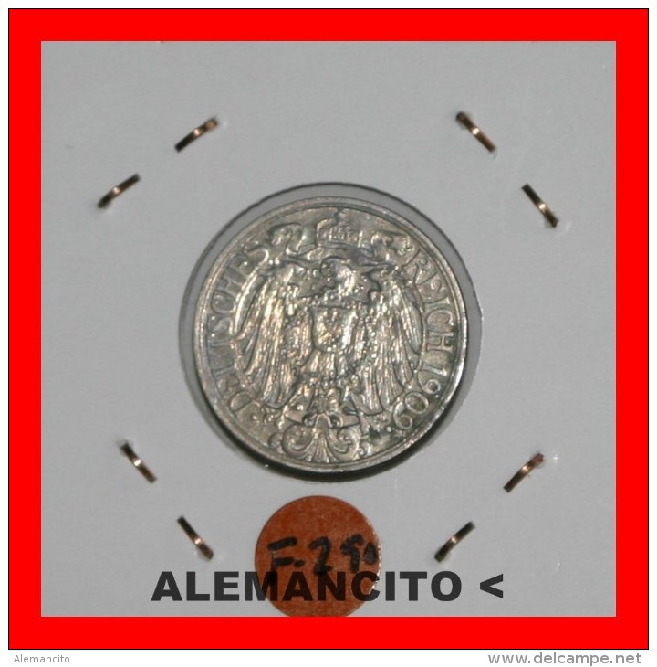 ALEMANIA - IMPÈRIO - 25 Pfn. AÑO 1909-A - 25 Pfennig