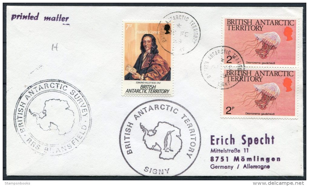 1989 B.A.T. British Antarctic Survey RRS Bransfield SIGNY Penguin Ship Cover - Covers & Documents