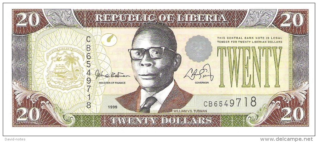 Liberia - Pick 23a - 20 Dollars 1999 - Unc - Liberia