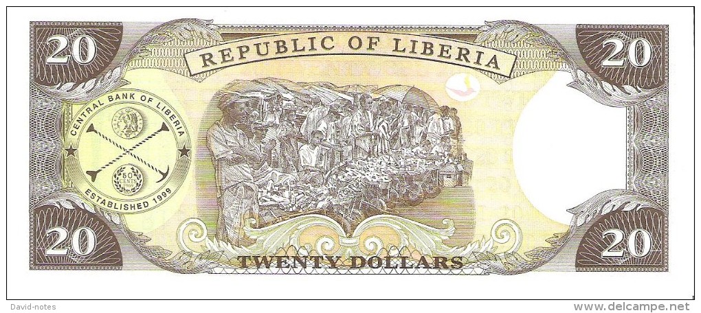 Liberia - Pick 23a - 20 Dollars 1999 - Unc - Liberia