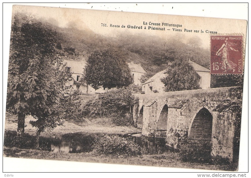 Route De Gueret à Pionnat Vieux Pont Sur La Creuse TB - Autres & Non Classés