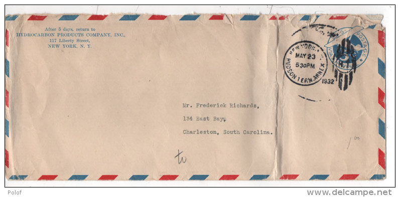 Enveloppe - Entier Postal -  - U.S. Postage - Via Air Mail (81890) - 1921-40