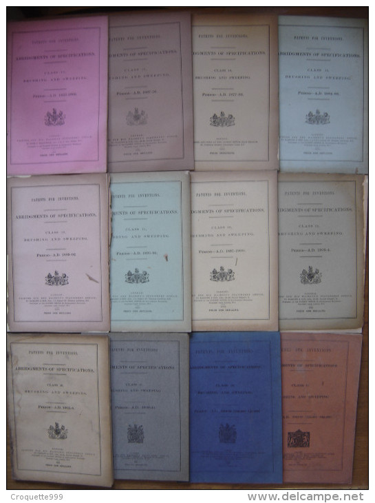 PATENTS FOR INVENTIONS Abridgments Of Spécifications CLASS 19 BRUSHING AND SWEEPING - 1850-1899
