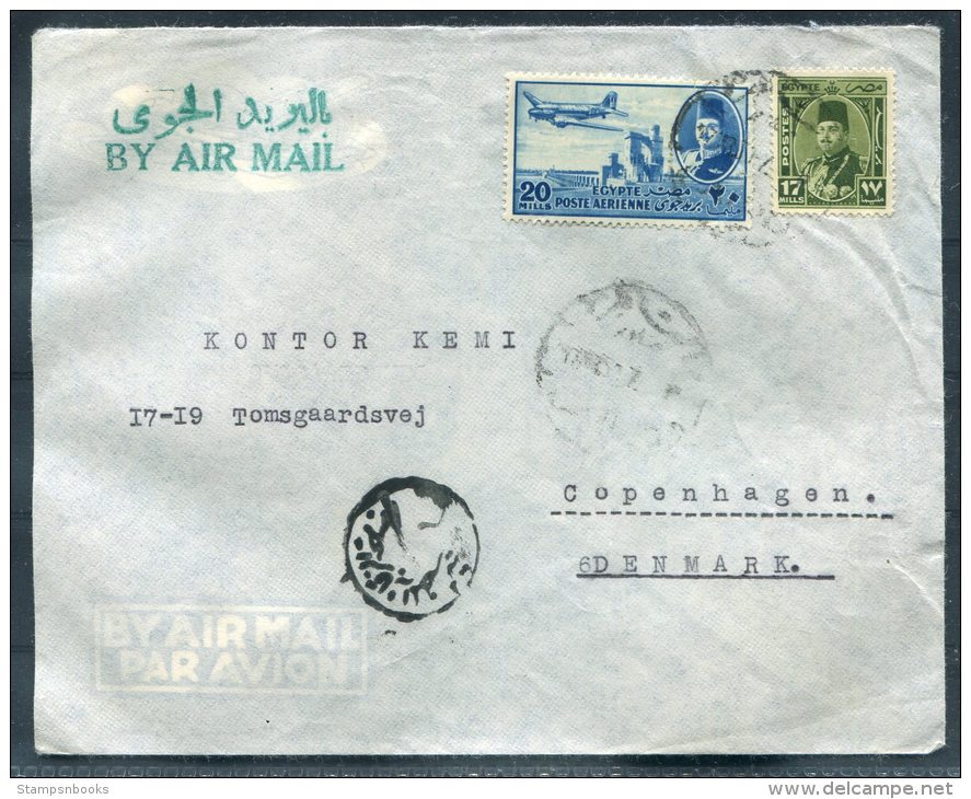 1947 Egypt A.C.M.O. Agences Commerciales Du Moyen Orient Airmail Cover - Copenhagen Denmark - Covers & Documents