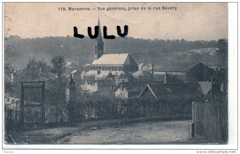 DEPT 76  : 2 Scans : Maromme , Vue Générale Prise De La Rue Baudry - Maromme