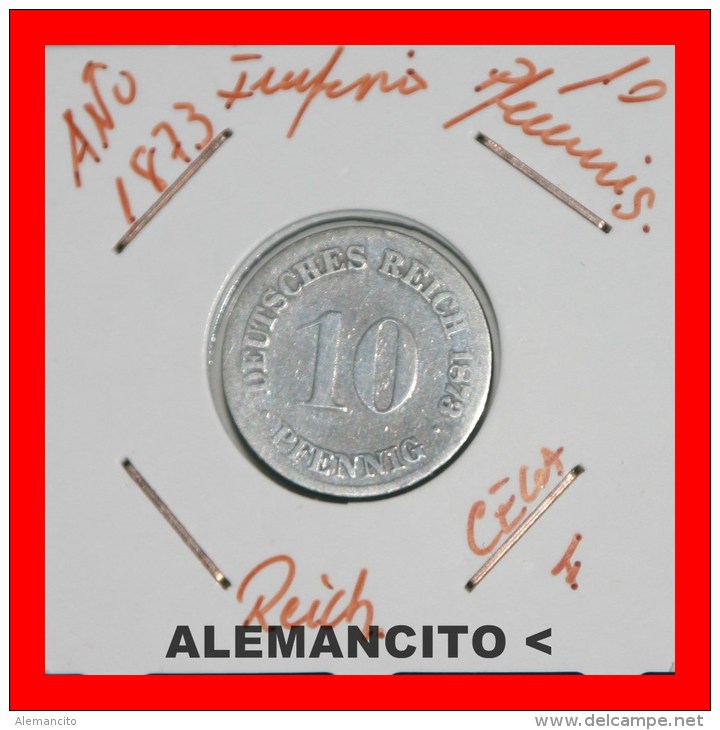 ALEMANIA  -  IMPERIO   DEUTSCHES   REICH  1873 -F - 10 Pfennig