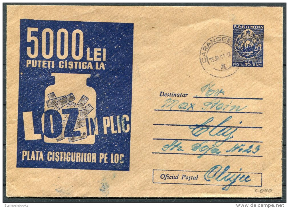 1961 Romania Illustrated Loz In Plic Stationery Caransebez Cluj - Postal Stationery