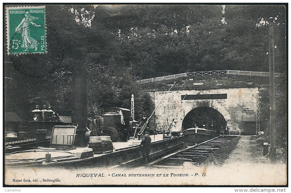 02 . RIQUEVAL . Canal Souterrain Et Le Toueur - Andere & Zonder Classificatie