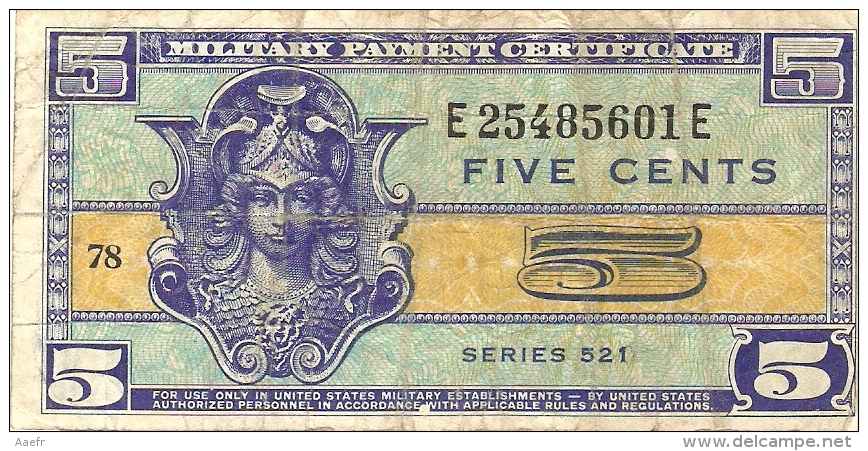 Billet - ETATS-UNIS - 5 Cents - Series 521 - 1954-1958 - Series 521