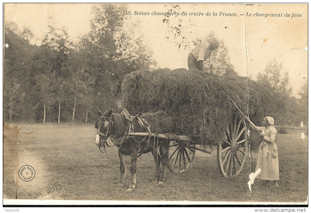 SCENE CHAMPÊTRE - Chargement  Du Foin (att Pli)29 - Fermes