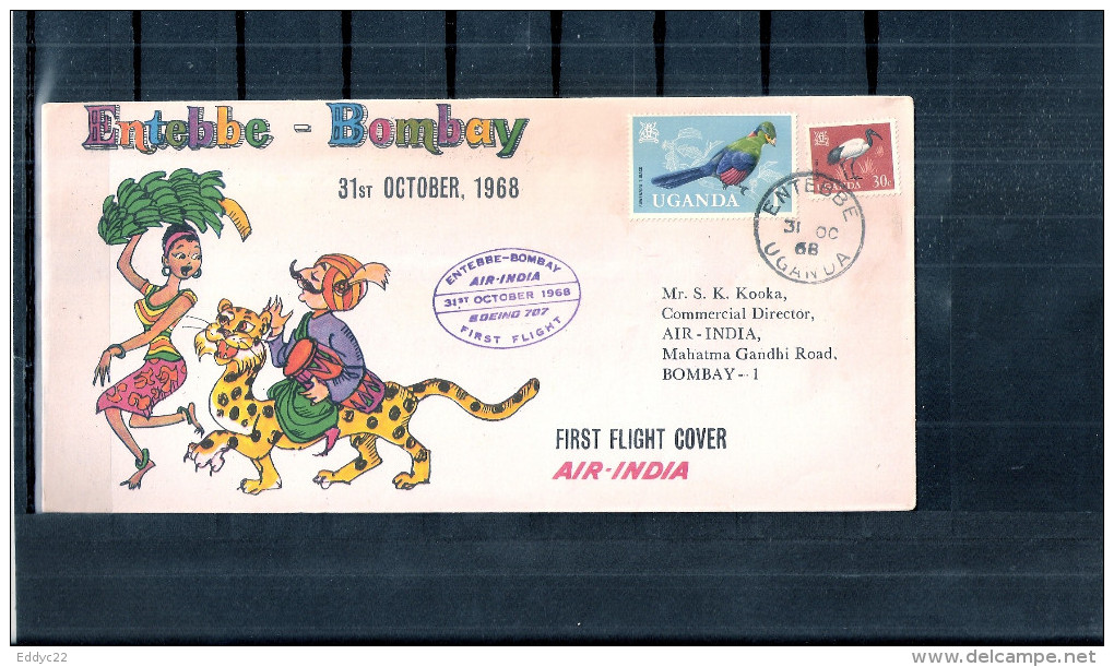 First Flight Cover - Air-India - Entebbe-Bombay (to See) - Ouganda (1962-...)