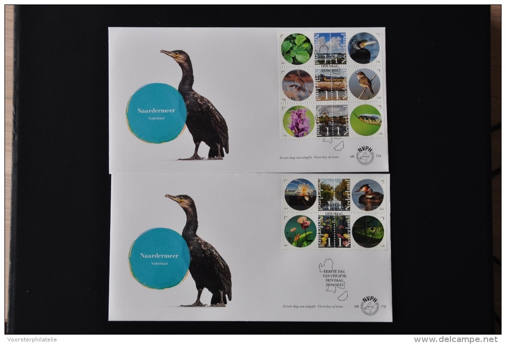 NETHERLANDS FDC 2015 NVPH E 712 AB NAARDERMEER BIRDS BLANK BLANCO - FDC