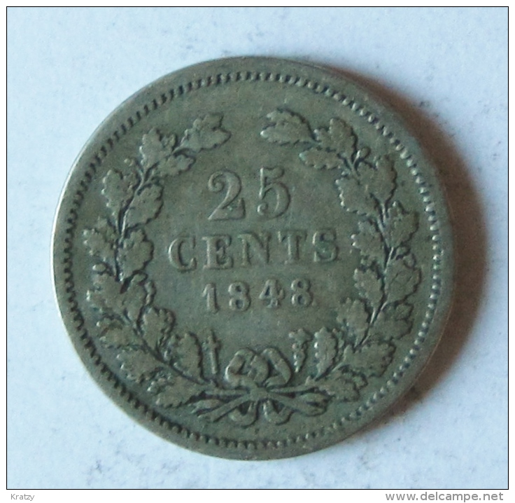 PAYS-BAS - Willem III - 25 Cents - 1848 - 1840-1849 : Willem II