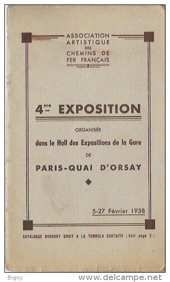 Salon Des Chemins De Fer  ( COMPAGNIE  " P L M " ) Exposition Artistique Et Littéraire " 1938 " PARIS - Chemin De Fer