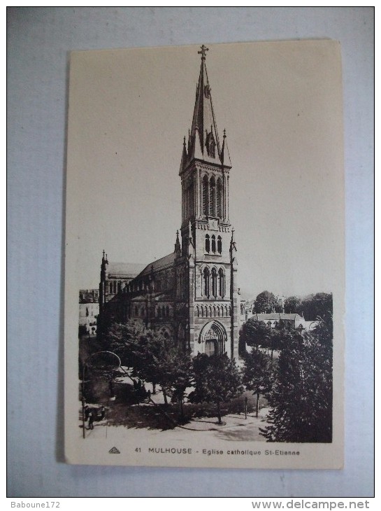Carte Postale Mulhouse Eglise Catholique Saint Etienne 1939 - Mulhouse