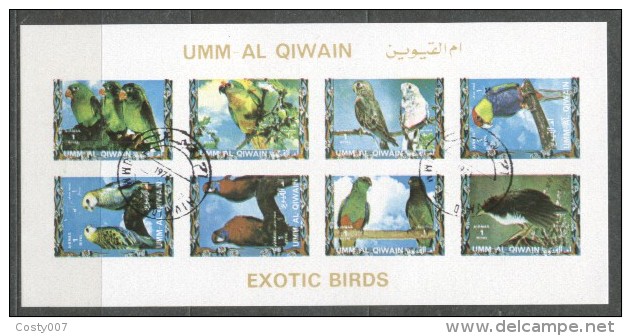 Umm Al Qiwain 1973 Exotic Birds, Mini Imperf.sheetlet, Used T.021 - Umm Al-Qiwain