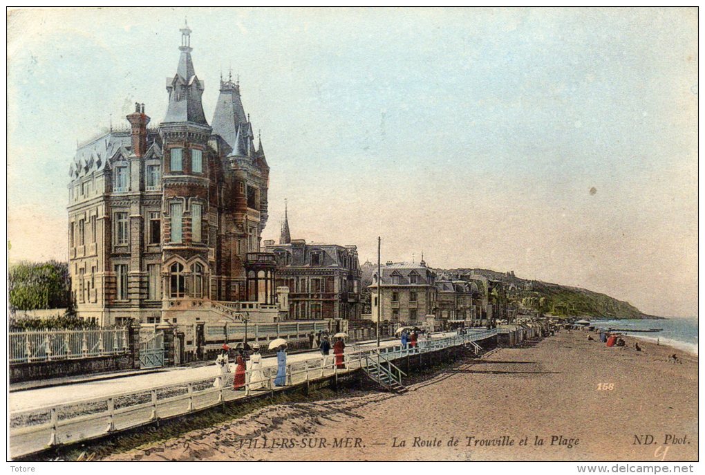 VILLERS SUR MER -  La Route  De Trouville Et La Plage - Villers Sur Mer