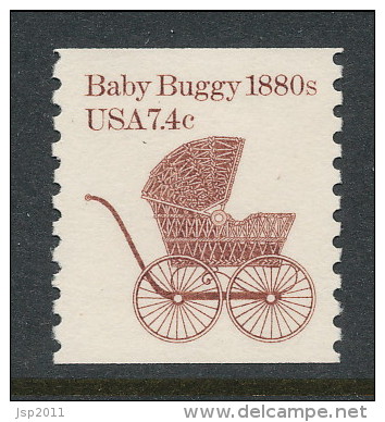 USA 1984 Scott # 1902. Transportation Issue: Baby Buuggy 1880s, MNH (**) - Coils & Coil Singles