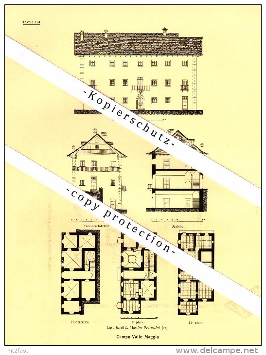 Photographien / Ansichten , 1936 , Campo Vallemaggia , Prospekt , Architektur , Fotos !!! - Campo