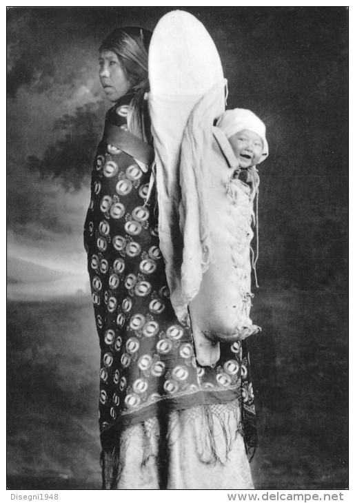 04327  "KOOTENAY INDIAN WOMAN AND CHILD - GLACIER NAT. PARK " PELLEROSSA - REDSKIN. CART. POST. ILLUSTR. ORIG. NON SPED. - America