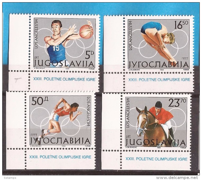 1984  2048-51 LOS ANGELES OLYMPIADE JUGOSLAVIJA JUGOSLAWIEN BASKETBALL SPRINGREITEN LAUFEN MNH NEVER HINGED - Summer 1984: Los Angeles