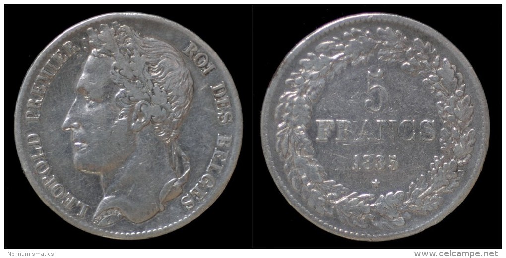 Belgium Leopold I 5 Frank 1835-pos A - 5 Francs