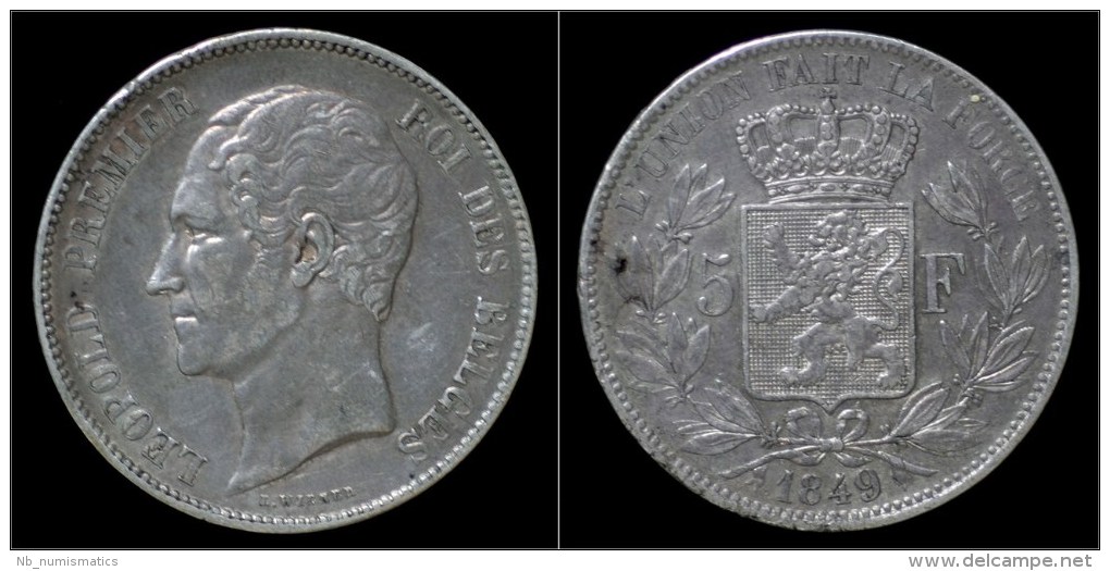 Belgium Leopold I 5 Frank 1849 - 5 Frank