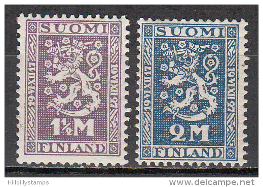 Finland    Scott No 141-42    Unused Hinged      Year  1927 - Neufs