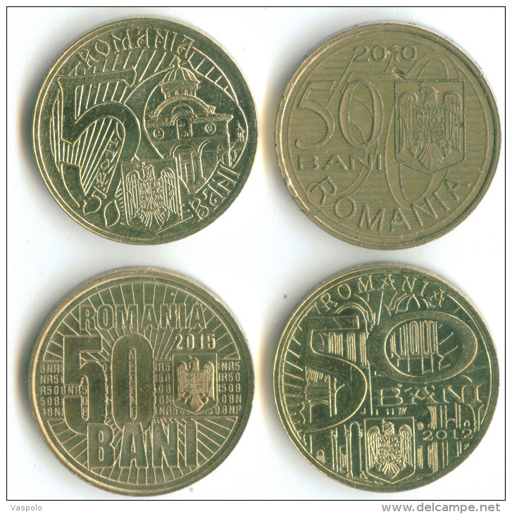 50 BANI COMMEMORATIVE ROMANIA 2010,2011,2012,2015 VERY RARE ALL 4 - Romania