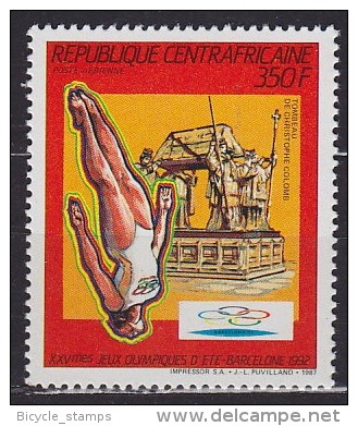 1992 CENTRAFRICAINE, RÉPUBLIQUE Central African Republic  ** MNH Plongé Eplongée Haute High Diving Kunstspringen  [DC65] - Kunst- Und Turmspringen