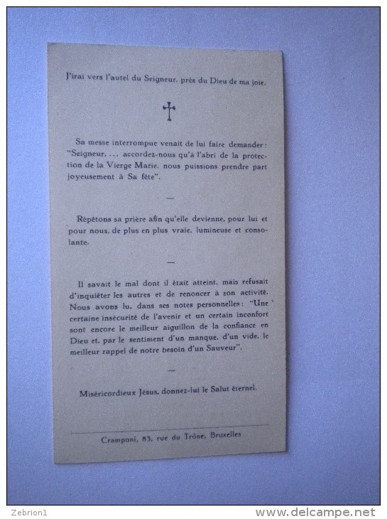 RIP Ancien Faire Part De Décès Lamour René Monsieur L´ Abbé  à Thorembais Les Béguines ,prof Braine L' Alleud - Obituary Notices