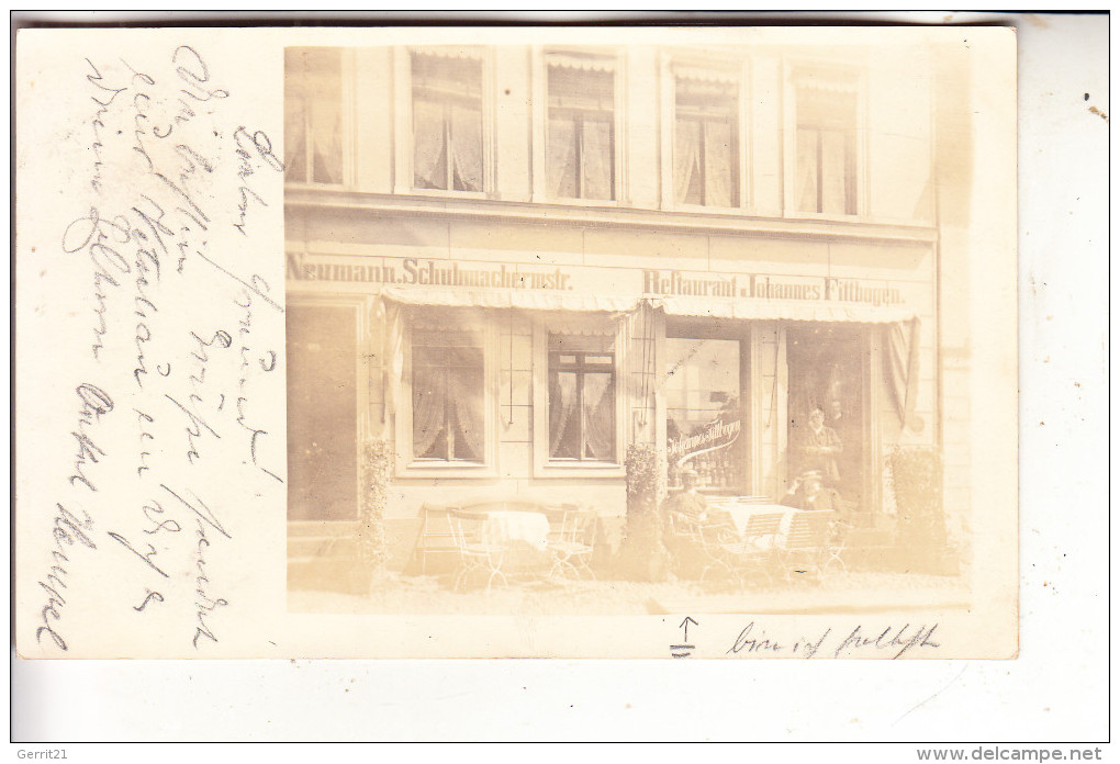 0-7544 VETSCHAU, Restaurant Johannes Fittbogen, Photo-AK, 1906 - Vetschau