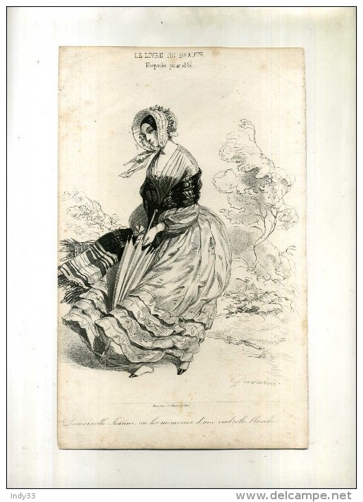 - GRAVURE DE MODE . LITHO DE GAVARNI DE 1854 . - Littérature
