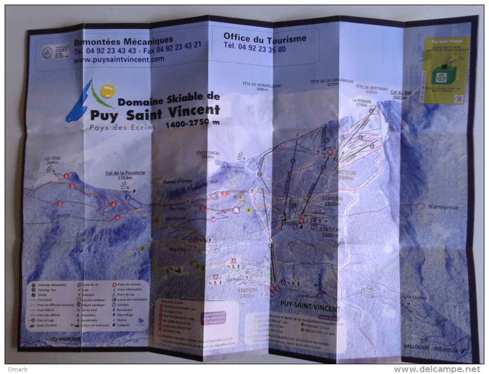 Alt800 Ski Area Map Mappa Piste Sci Impianti Risalita Slopes Skilift Cablecar Charlifts Funivia Puy Saint Vincent Tete - Sport Invernali