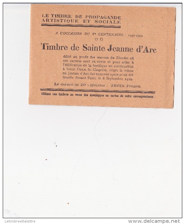 Carnet De 20 Vignettes De Jeanne D'Arc - Blocs & Carnets