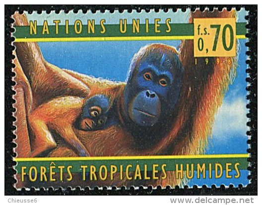 (cl. 4 - P.29) Nations Unies - Genève ** N° 365 (ref. Michel Au Dos)  Singe : Orang Outan - - Autres & Non Classés