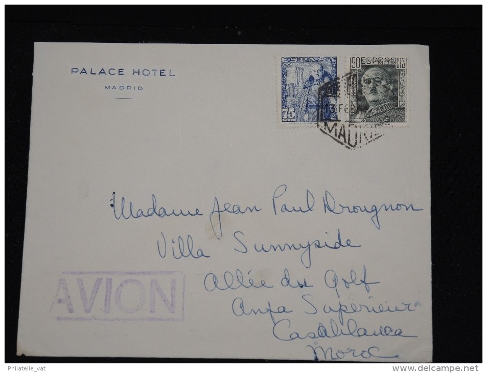 ESPAGNE -Enveloppe Du Palace Hotel à Madrid Pour Casablanca En 1951 - Lot P11999 - Cartas & Documentos