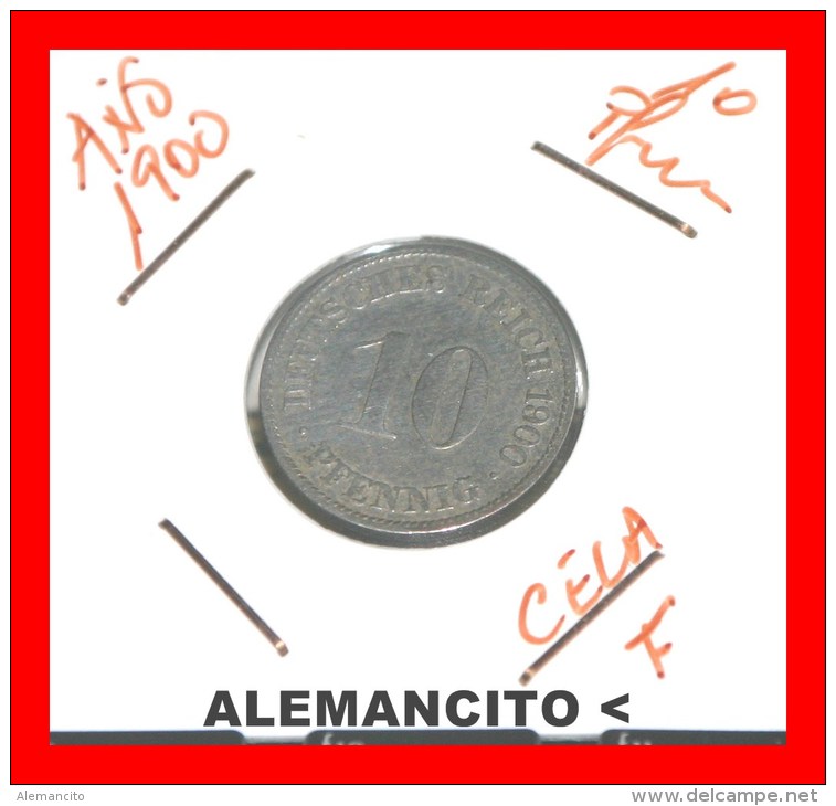 ALEMANIA - IMPERIO  DEUTSCHES REICH  AÑO 1900-F - 10 Pfennig